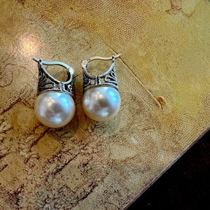 Pearl and marquisite earrings
